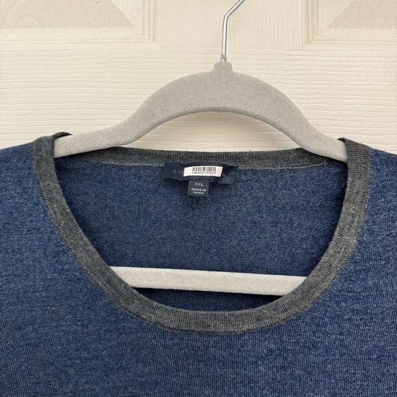 Zachary Prell 100% Merino Wool Men’s Crewneck Sweater Blue and Gray Size XXL - Picture 2 of 4